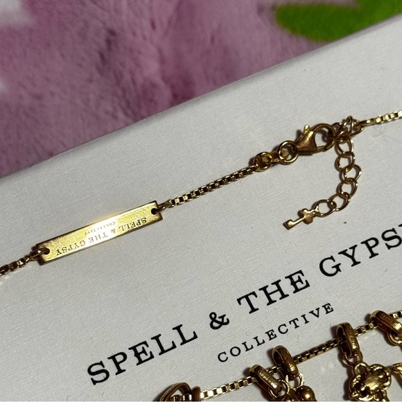 Spell & The Gypsy Six Degrees Gold Vermeil Charm Necklace Sword Snake Crystal - Picture 3 of 6